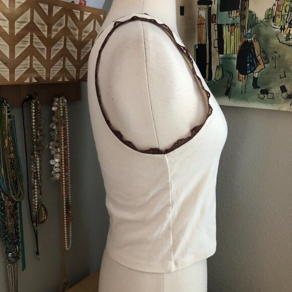 Hollister Mushroom Lace Crop Cami Tank - Boogie Nights Roller Derby Y2K - Picture 6 of 7